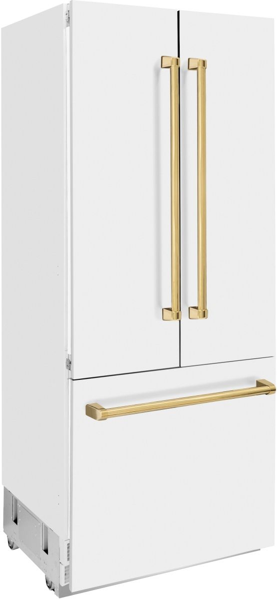 ZLINE Autograph Edition 36" 19.6 Cu. Ft. White Matte Built-In French Door Refrigerator-2