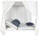 CabanaCoast® Customizable Muse Aluminum Outdoor Cabana Daybed Sling Roof with Black Panel and 2 Curtain-4