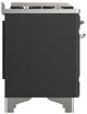 Ilve® Majestic III 48" Graphite Matte Pro Style Dual Fuel Natural Gas Range with Solid Door and Chrome Trim-4