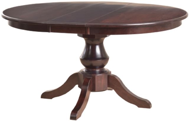 Urban Collections by Yutzy Woodworking Estate Retreat Cherry/Rich Cherry 36”x42” Single Pedestal Dining Table with 1 Leaf-1