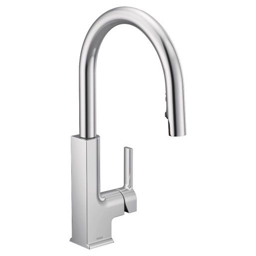 Moen® Sto Chrome One-Handle High Arc Pulldown Kitchen Faucet-0