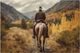 Classy Living Contemplative Rider in Autumn Landscape Wall Art-0