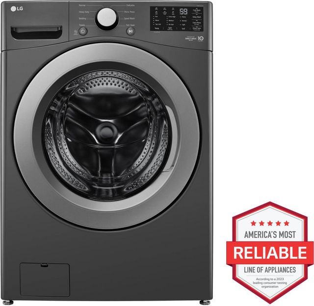 LG Middle Black Front Load Laundry Pair-2