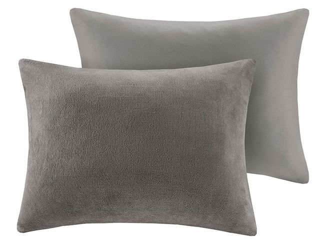 Olliix by Intelligent Design Kai Grey Twin/Twin XL Quilted Reversible Microfiber to Cozy Plush Comforter Set-2