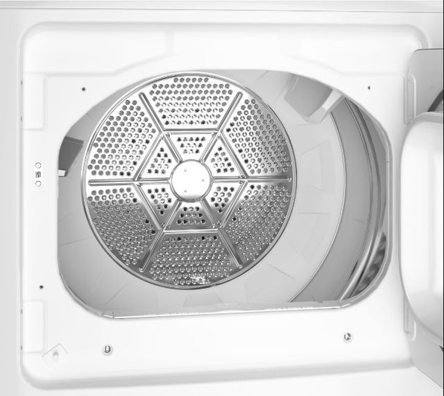 GE® 7.2 Cu. Ft. White with Silver Matte Backsplash Electric Dryer-2