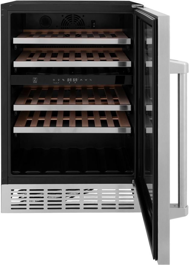 ZLINE Monument 24" 4.5 Cu. Ft. Stainless Steel Freestanding Wine Cooler -1