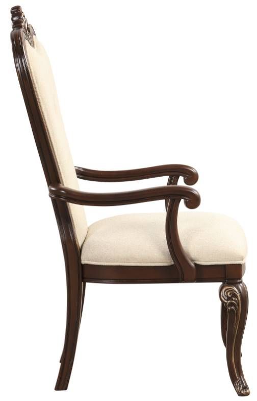 New Classic® Home Furnishings Montecito Beige/Cherry Dining Arm Chair-3