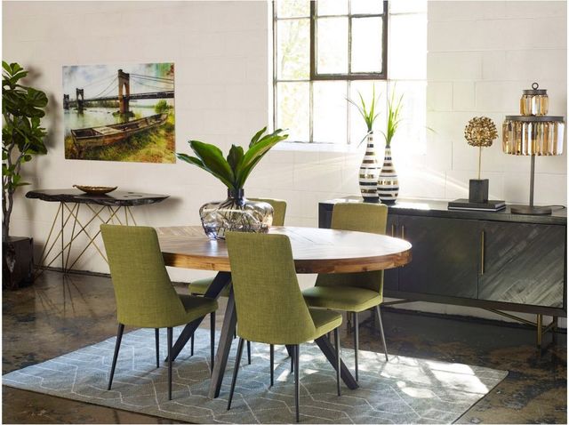 Moe's Home Collection Parq Cappuccino Oval Dining Table with Black Iron Base-3