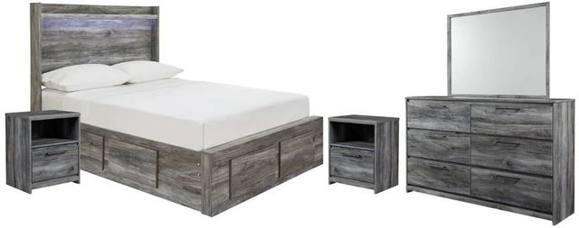 Signature Design by Ashley® Baystorm 5-Piece Gray Full Panel Bed Set-0