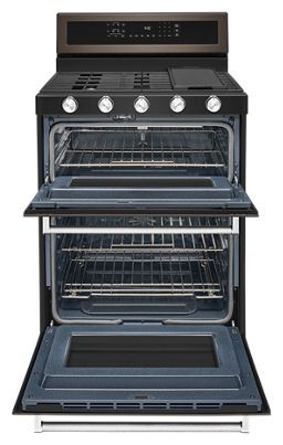 KitchenAid® 30" Black Stainless Steel Pro Style Gas Range-2