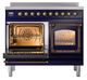 Ilve® Nostalgie II Noblesse 40'' Midnight Blue Pro Style Induction Range with Burnished Trim-3
