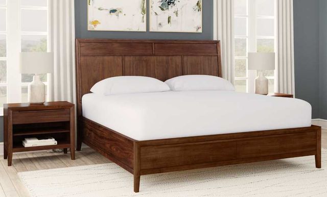 A-America® Ralston Dark Amber Queen Storage Panel Bed-1