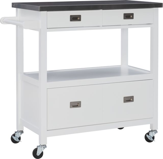 Linon Sydney White Kitchen Cart-0