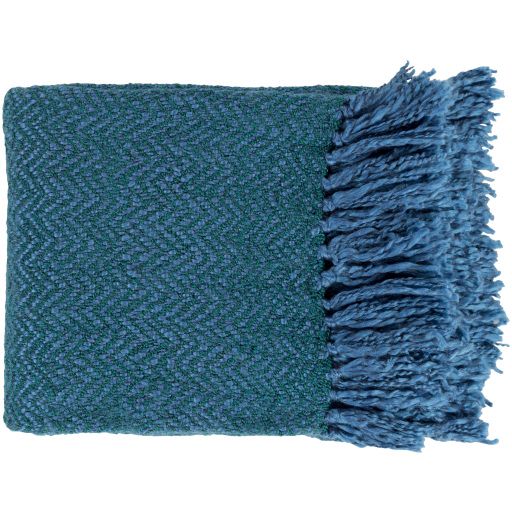 Surya Trina Bright Blue 50"x60" Throw Blanket-0