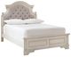 Signature Design by Ashley® Realyn Beige/Chipped White Full Upholstered Panel Headboard-2