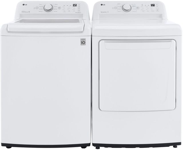 LG White Top Load Washer & Gas Dryer Laundry Pair-0