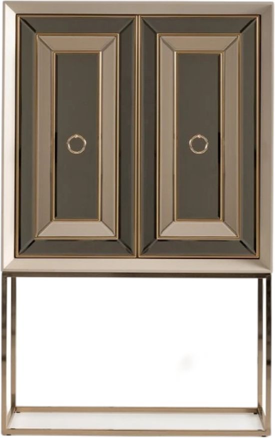 Michael Amini® Madison Glistening Gold Bar Cabinet-2