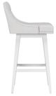 HH2 Home Uniquely Yours Pure White/Salt Swivel Stool with Tapered Legs-2