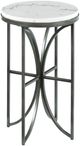 Hammary® Impact White Marble Top Small Round Accent Table with Bronze/Silver Base-0