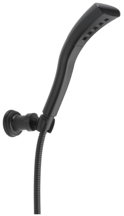 Delta Universal Showering Matte Black H2Okinetic® Single-Setting Adjustable Wall Mount Hand Shower-0