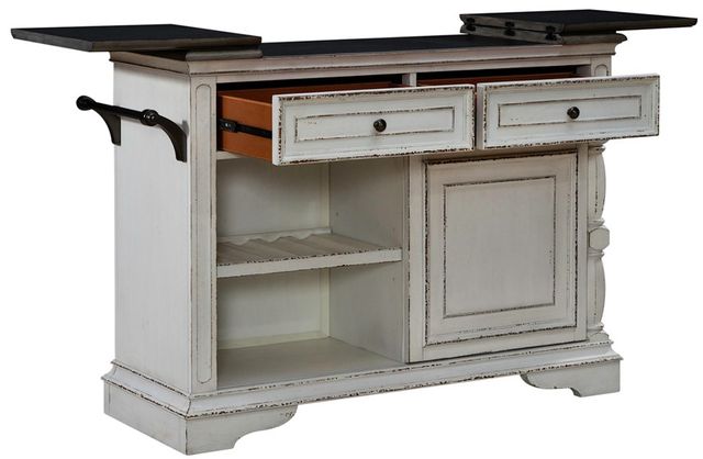 Liberty Furniture Magnolia Manor Antique White/Weathered Bark Bar Cart-3