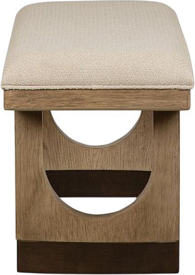 Magnussen Home® Tristan Beige/Swiss Coffee Backless Bench with Upholstered Seat and U-Shaped Legs-2