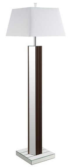 Coaster® Elena Brown/White 67" Square Tapered Mirrored Floor Lamp 