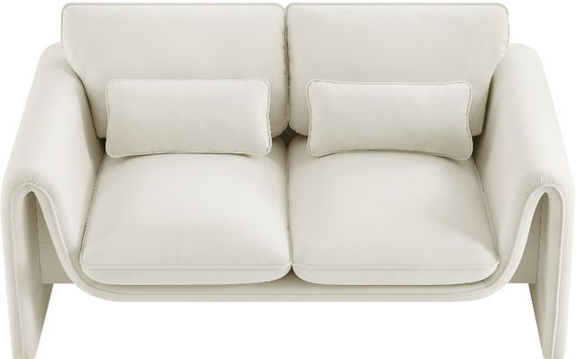 Meridian Furniture Sloan Cream Velvet Loveseat-2