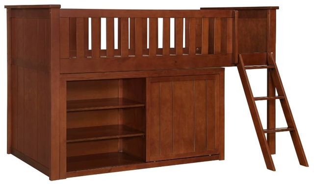 Homelegance® Rowe Dark Cherry Twin Low Loft Bunk Youth Bed with Dresser-0