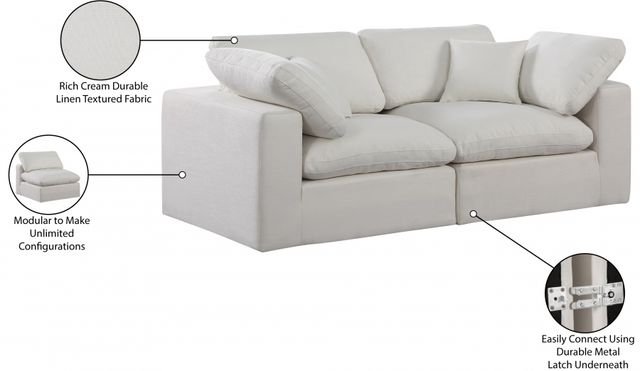 Meridian Furniture Comfy 2-Piece Cream Modular Sectional-4