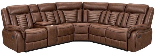 New Classic® Home Furnishings Mateo 3-Piece Brown Manual Reclining L-Shaped Sectional-0