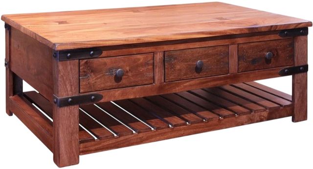 International Furniture Direct Parota Brown Cocktail Table-0