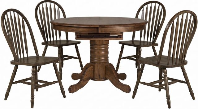 Liberty Furniture Carolina Crossing 5-Piece Antique Honey Pedestal Dining Set-0