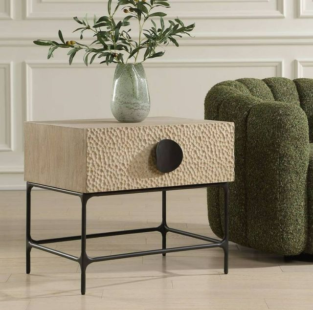 Uttermost® Lunar Wood Side Table with Black Legs-1