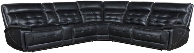 Coaster® Hewitt 3-Piece Black Dual Power Reclining L-Shape Sectional-0