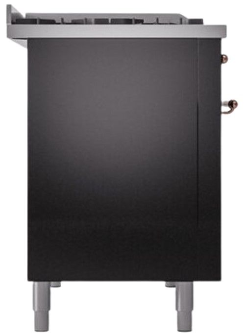 Ilve® Nostalgie II Series 48" Glossy Black Pro Style Dual Fuel Range-1