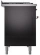 Ilve® Nostalgie II Series 48" Glossy Black Pro Style Dual Fuel Range-1