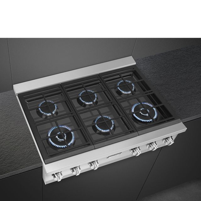 Smeg Portofino 36" Stainless Steel Gas Rangetop-3
