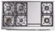 Ilve® Nostalgie II Noblesse 48'' White Pro Style Dual Fuel Range with Chrome Trim-3