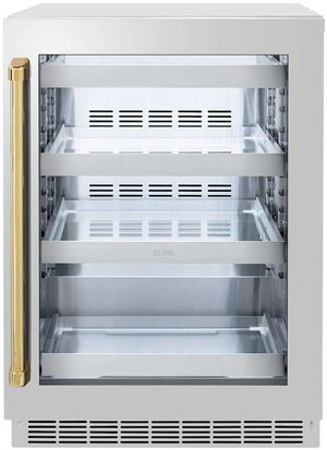 front view of the ZLINE Touchstone Autograph Edition 24" Stainless Steel Beverage Center