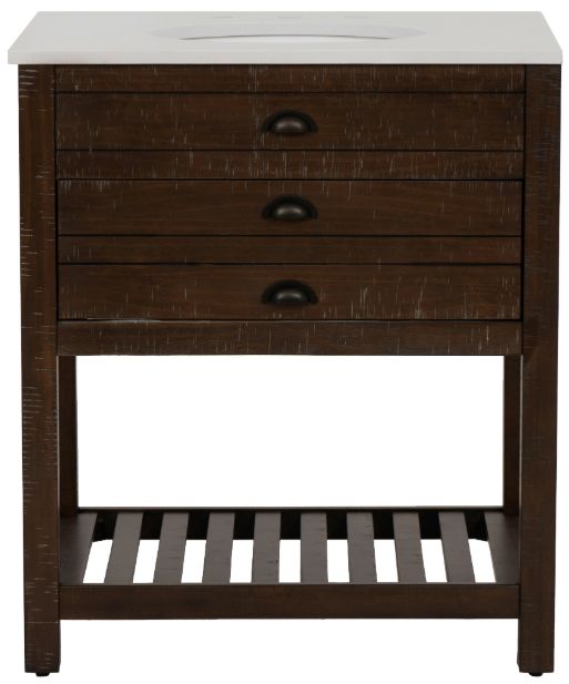 Coast2Coast Home™ Fiskin Brown/White Sink Vanity-3