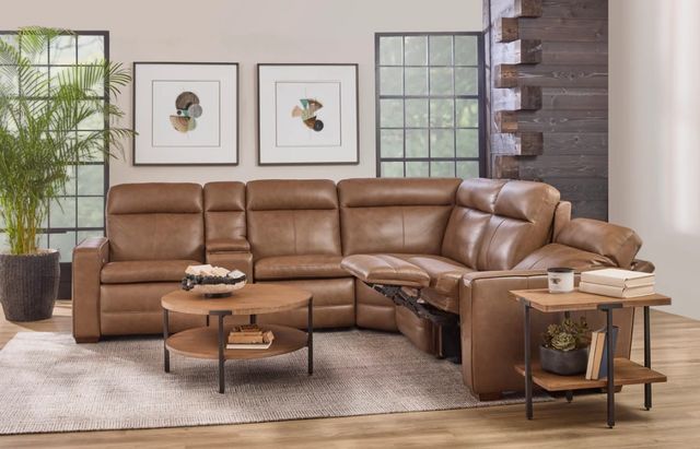 Flexsteel® Dutch Cortado Leather Power Reclining Sectional with Custom Layout Options-2