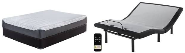 Sierra Sleep® by Ashley® Chime Elite 2-Piece 10" Memory Foam and Good Adjustable Base California King Mattress Set-0