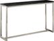 Magnussen Home® Kira Black Marble Sofa Table with Brushed Nickel Base-0