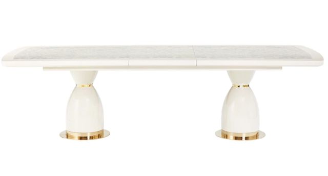 Michael Amini® Lisbon Silken Matte Cream Dining Table-2