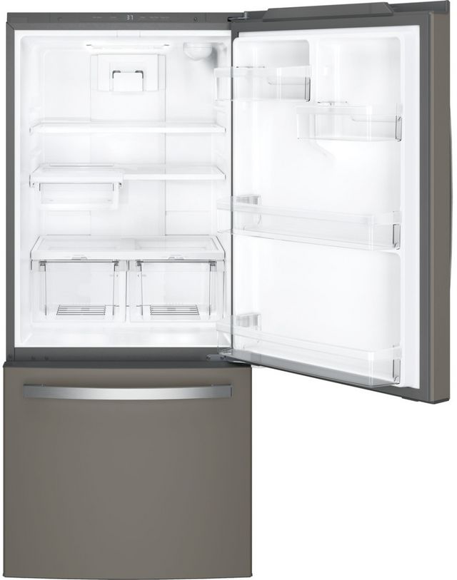 GE® 30 in. 21.0 Cu. Ft. Slate Bottom Freezer Refrigerator-2