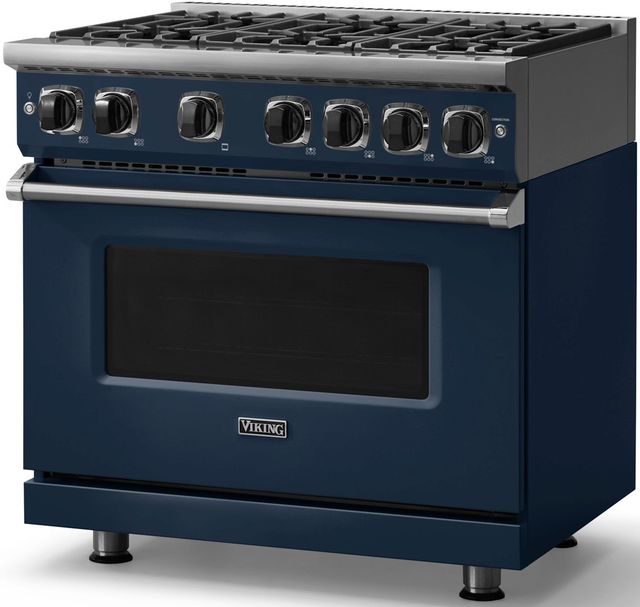 Viking® 7 Series 36" Slate Blue Pro Style Liquid Propane Gas Range-3