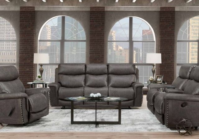 Franklin™ Brixton Holster Steel Manual Reclining Console Loveseat-1