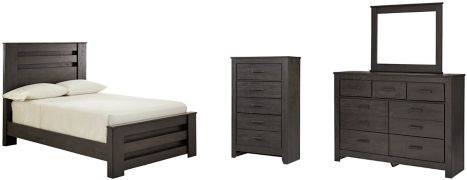 Signature Design by Ashley® Brinxton 4-Piece Charcoal Full Panel Bed Set-0