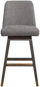 Armen Living Amelia 3-Piece Gray Oak/Mocha Swivel Barstool Set-2
